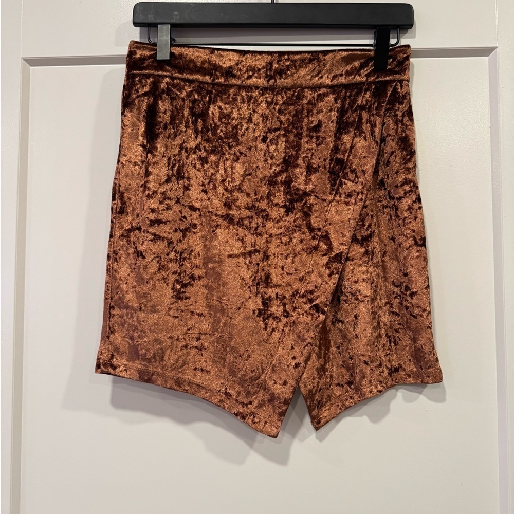 NWT grade and gather Faux Velvet Copper Skirt size medium